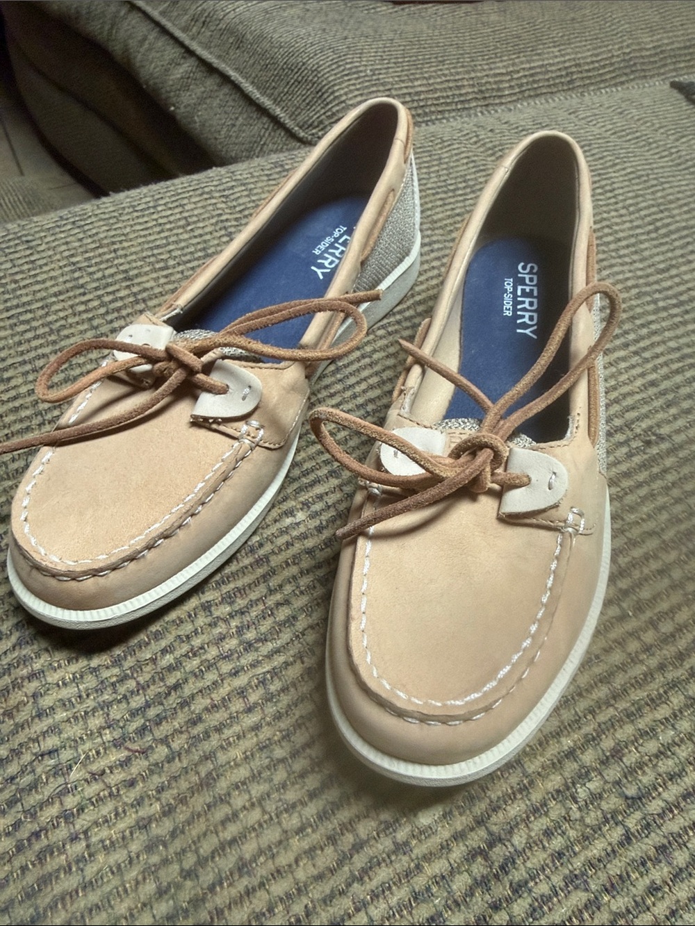 Sperry Tan Leather Moccasin Boat Shoes